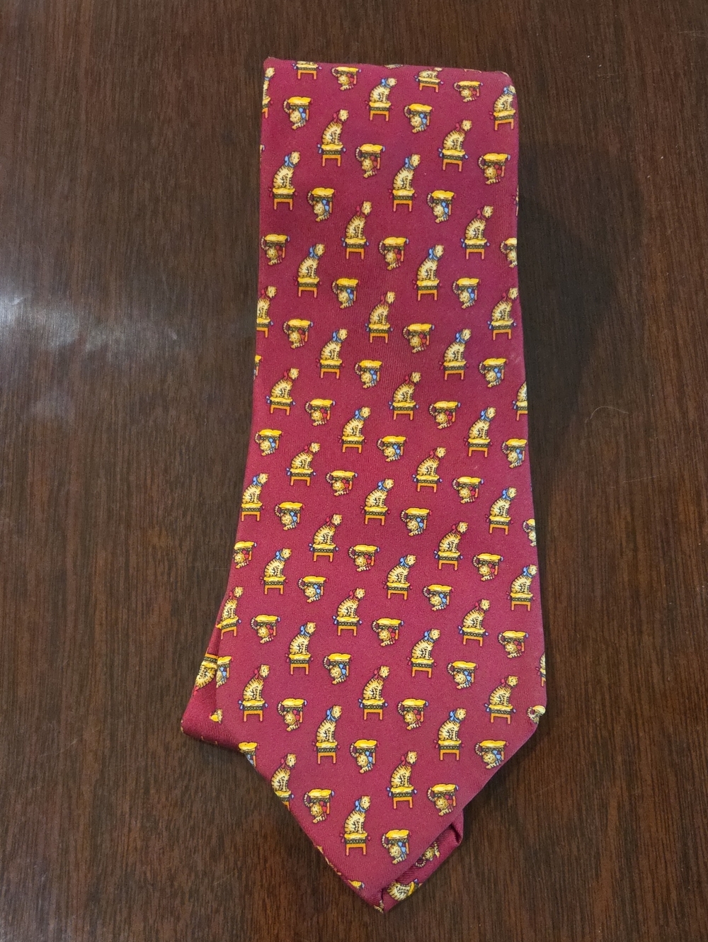 Salvatore Ferragamo Cat Silk Tie